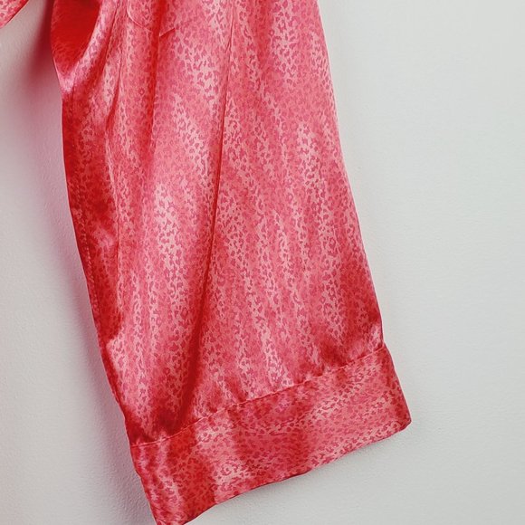 Victoria Secret Silky Satin Leopard Animal Print Short Robe OSFM - Picture 8 of 10